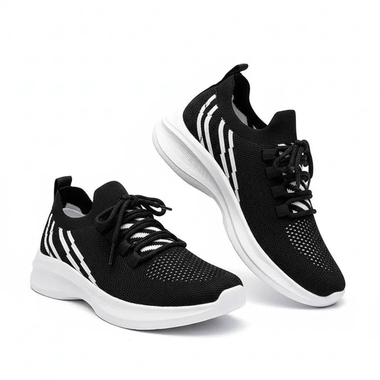 Svarta Sneakers Dam | Trendiga & Bekväma Sportskor i Andningsbart Mesh - Sneakers Dam
