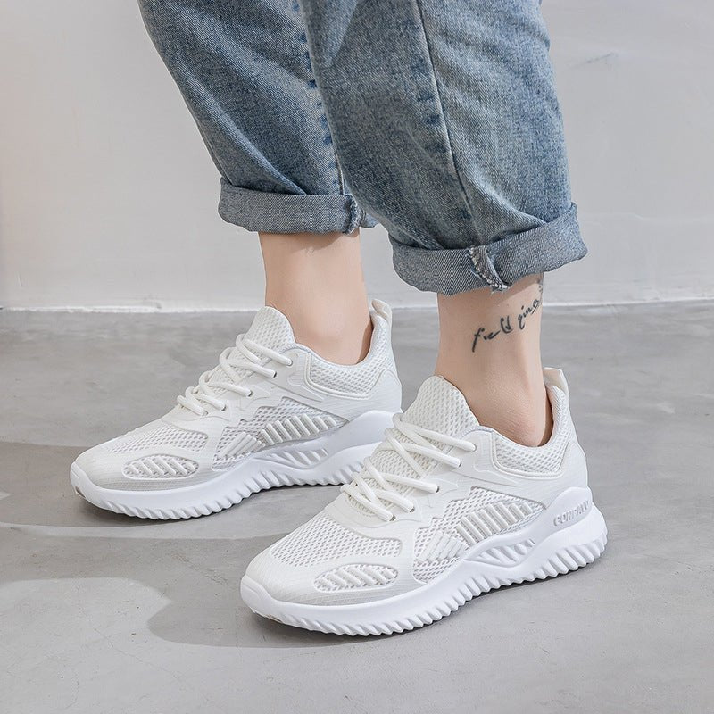 Vita & Rosa Sneakers Dam – Trendiga & Bekväma i Andningsbart Mesh - Sneakers Dam