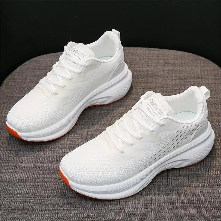 Vita Sneakers Dam – Lätta & Trendiga Sportskor i Andningsbart Mesh - Sneakers Dam
