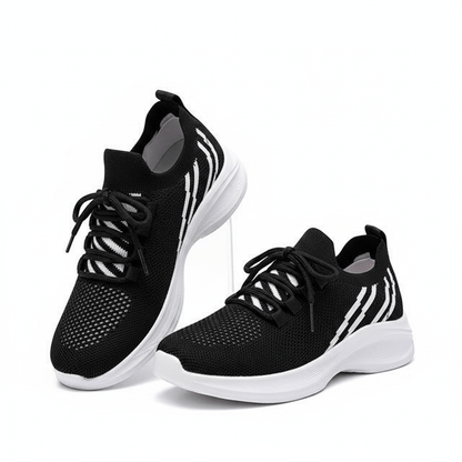 Svarta Sneakers Dam | Trendiga & Bekväma Sportskor i Andningsbart Mesh - Sneakers Dam