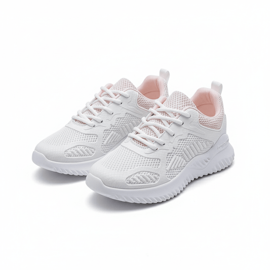 Vita & Rosa Sneakers Dam – Trendiga & Bekväma i Andningsbart Mesh - Sneakers Dam